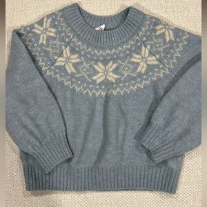 GAP Kids Blue and Cream Snowflake Sweater size 5 XS